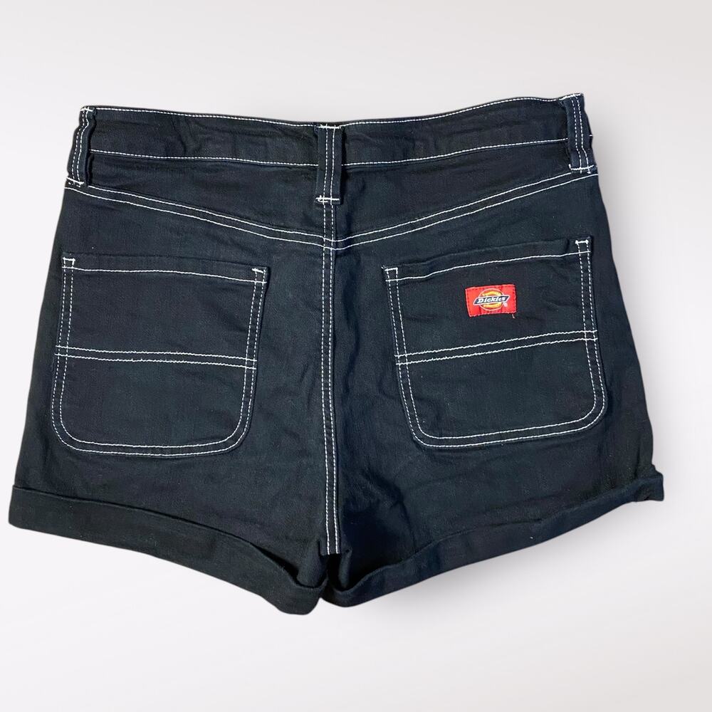 Dickies Stretch High Rise‎ Shorts Girls Size 11 Black White Casual Grunge